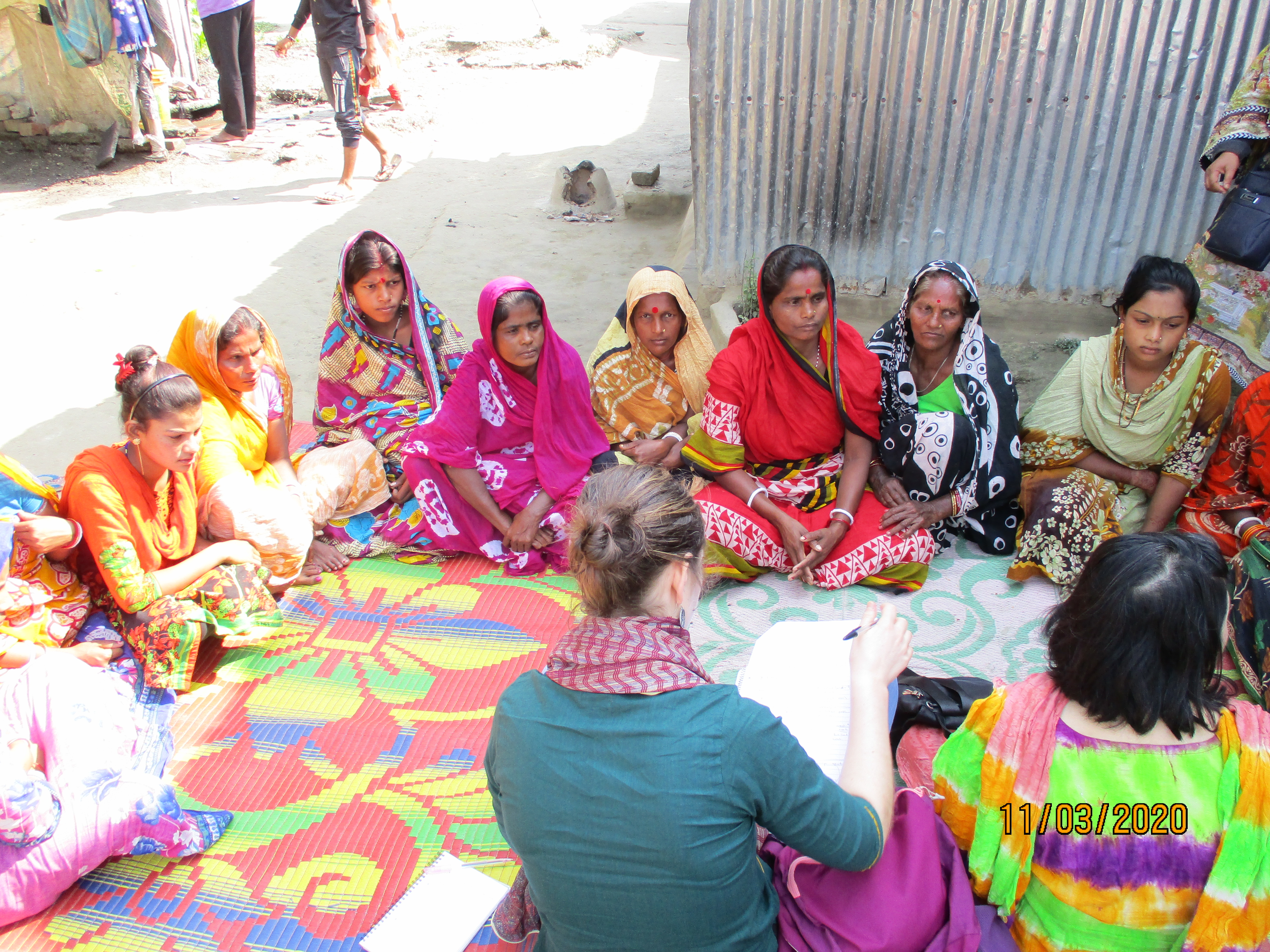 Women discussing livelihood challenges with the research team in Thakurgaon, Bangladesh. Picture courtesy: Sally Cawood